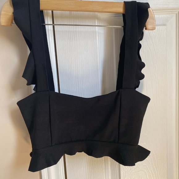 ZARA Crop Top with Frill Straps - Picture 2 of 8